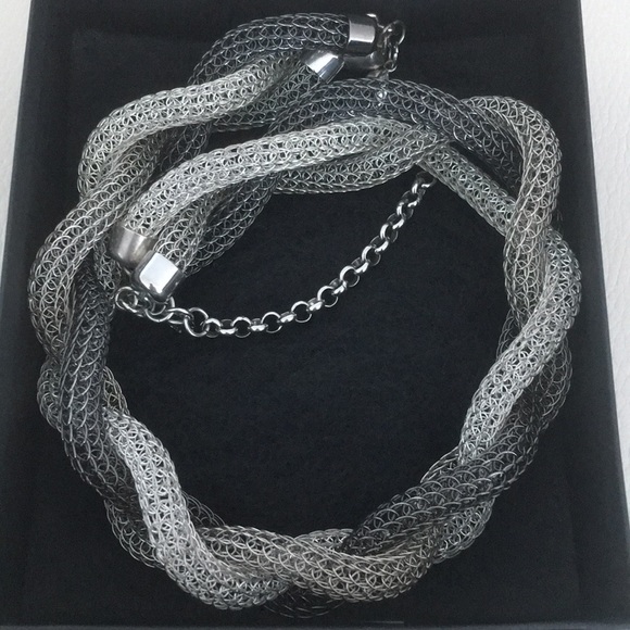 Erica Zap Design Woven mesh Tri color necklace - Picture 5 of 7